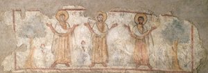 Peinture murale représentant des saints en adoration - Unbekannt Unbekannt